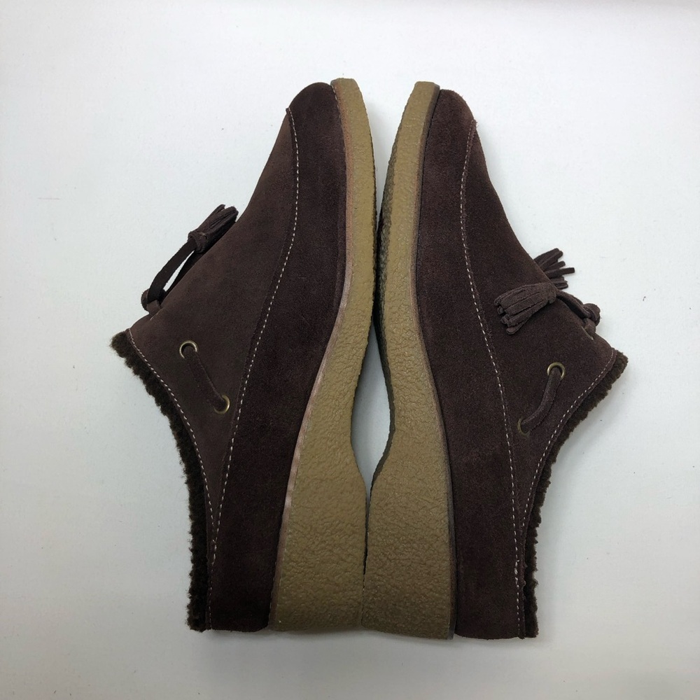 Lands' End Women's Leather Chalet Tassel Fur Lining Brown Mules Clogs 8B‎ - Picture 3 of 14